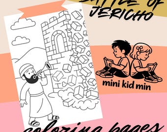 ジェリコの戦いのぬり絵：日曜学校の聖書物語アクティビティ（PDFダウンロード）