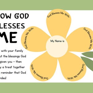 God Blesses Me Printable Activity: Christian Kids Bible Lesson PDF ...
