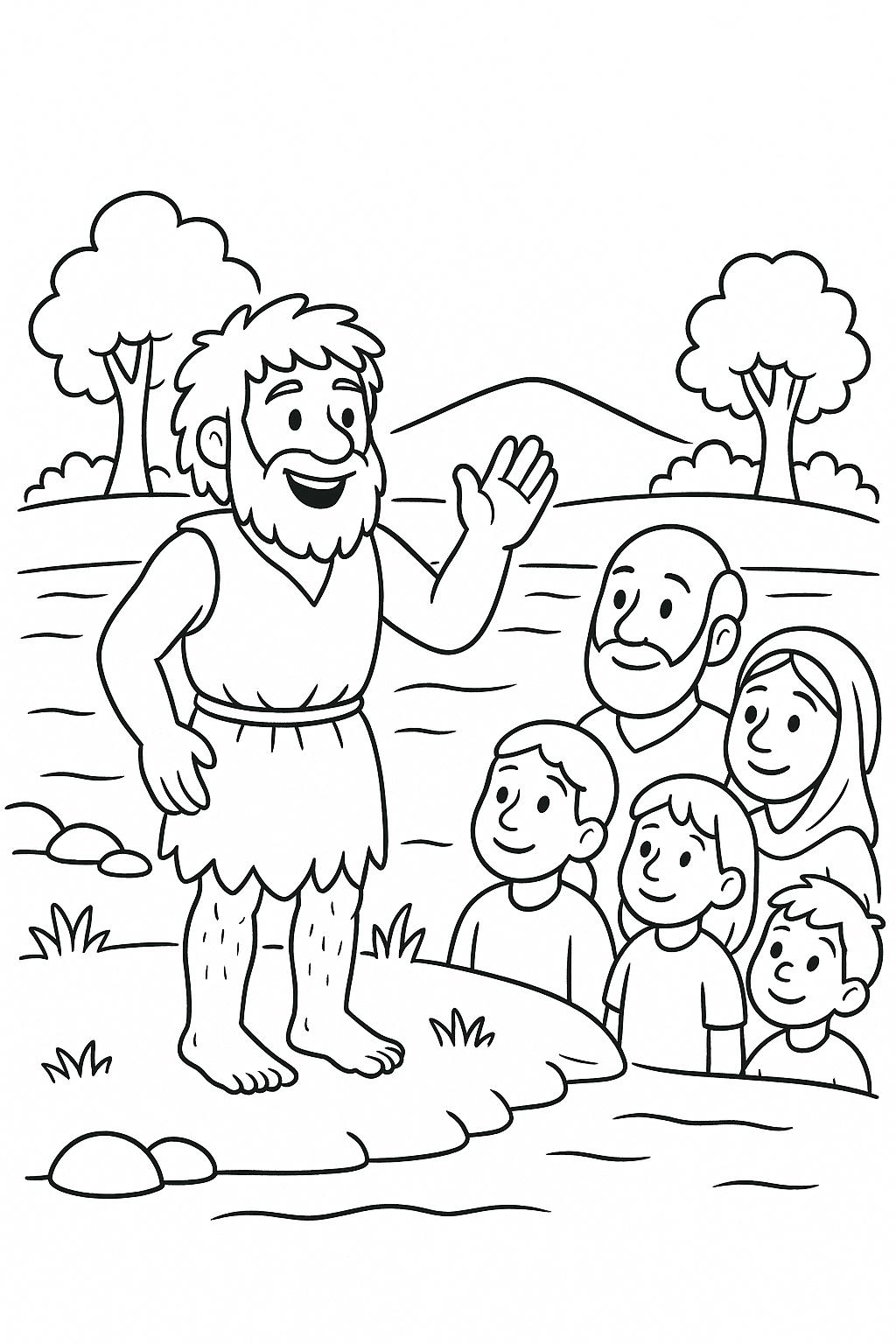 Jesus Baptism Coloring Pages: Sunday School Bible Story Activity (PDF ...
