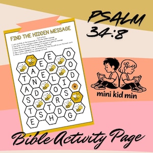 Psalm 34:8 Hidden Message Activity | Christian Kids Puzzle (PDF)