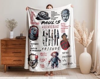 Custom Horror Movie Character Blanket, Christmas Gift, Xmas Gift,