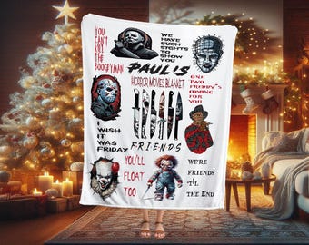 Custom Horror Movie Character Blanket, Christmas Gift, Xmas Gift,