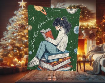 Personalized Book Lover Blanket, Book Lover Gift, Bookish Reader Birthday Gift Decor, Reading Blanket, Christmas Gift, Holiday Gift