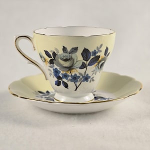 Vintage Sutherland Fine Bone China Tea Cup and Saucer Made in Staffordshire England
