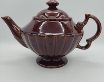 Vintage Ellgreave Marlbro England Teapot Brown Glaze