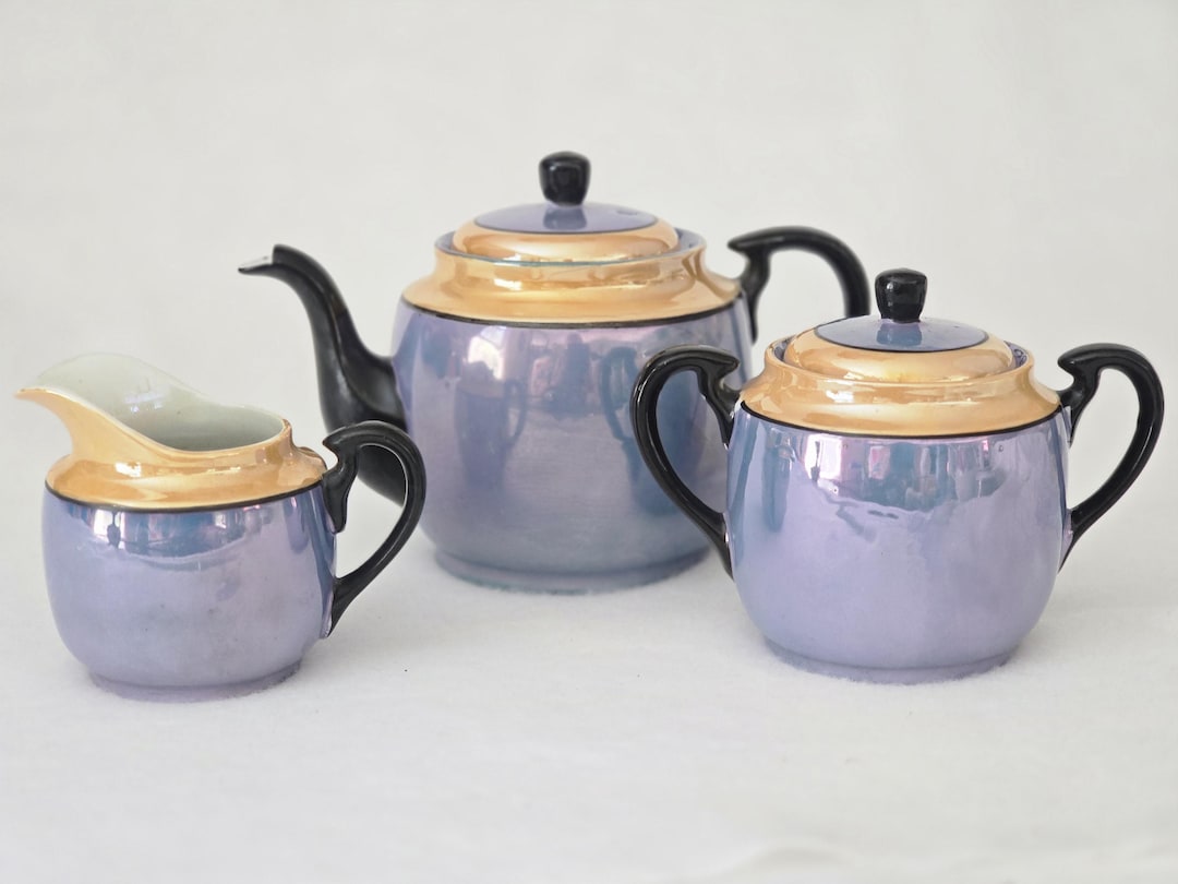 Luster Tea Set Vintage Lusterware Tea Set: Hand-painted Japan, 5-piece - Etsy
