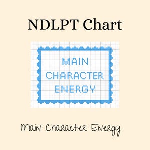 Digital Needlepoint Chart - Cross Stitch PDF Gifts for Needlepointers Beginner DIY, Main Character Energy 13 & 18 Mesh