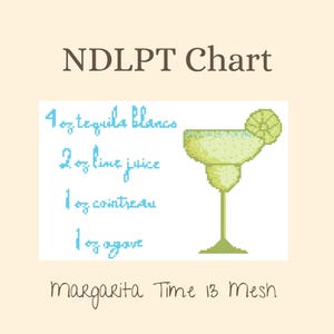 Nadelspitze Digitale 13 Stickmuster-Mesh - Margarita Time, Bar Warenkorb Dekor, Bestes Margarita-Rezept, Stickanleitung für die Nadelspitze, Geschenk für Sie