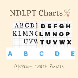 Alphabet Bundle Digital Needlepoint Charts - Ongoing Access to Present & Future Digital Alphabet Fonts for Needlepoint, Cross Stitch