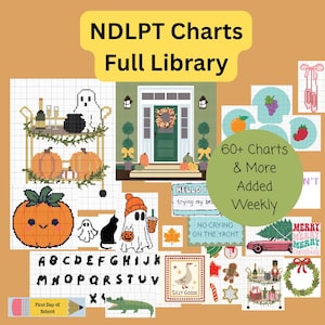 Digital Needlepoint & Cross Stitch Pattern Library LIFETIME ACCESS: Halloween Designs Seasonal Charts (Digital Download), Weekly Additions