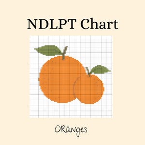 Digital Needlepoint Canvas - Two Oranges, DIY NDLPT Fruit Coaster Ornament, Cross Stitch PDF
