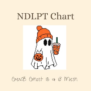 Gen Z Ghost Needlepoint Chart: Spooky Halloween DIY (PDF Pattern)