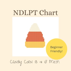 Candy Corn Halloween Needlepoint Chart | Digital Cross Stitch Pattern Halloween, Cute Halloween Embroidery, Pumpkin Halloween Stitching