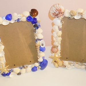 Photo Frame, Beachy photo frame, Seashell photo frame, Beach photo frame, Unique photo frame, Shell photo frame, Unique home decor, Beach