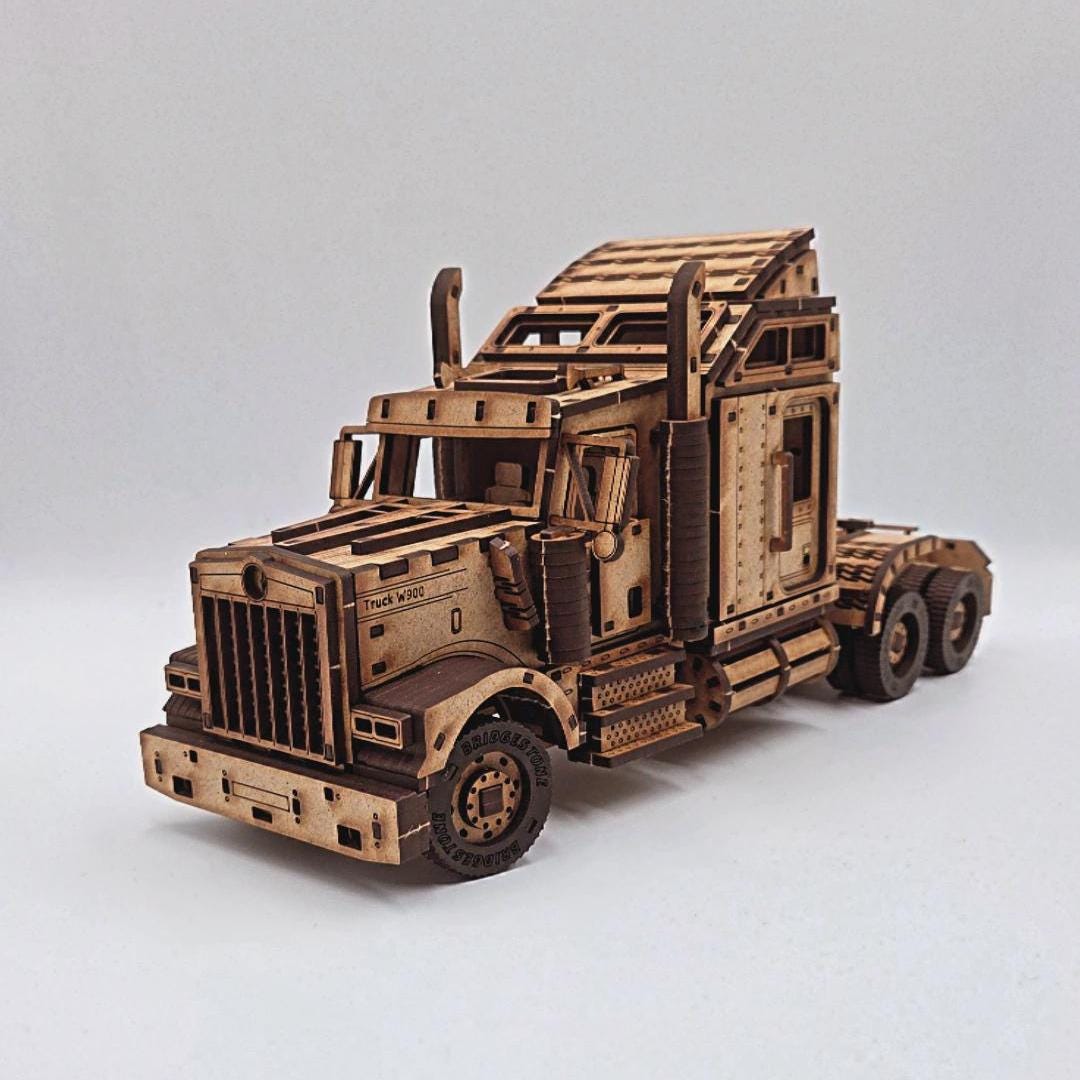 Digital SVG File – 3D Laser Cut Puzzle – 1-model Kenworth W900 Truck ...