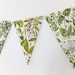 Botanical Bunting, recycled Garland, eco-friendly banner, upcycled bunting, spring wedding decor, Wedding Pennants 