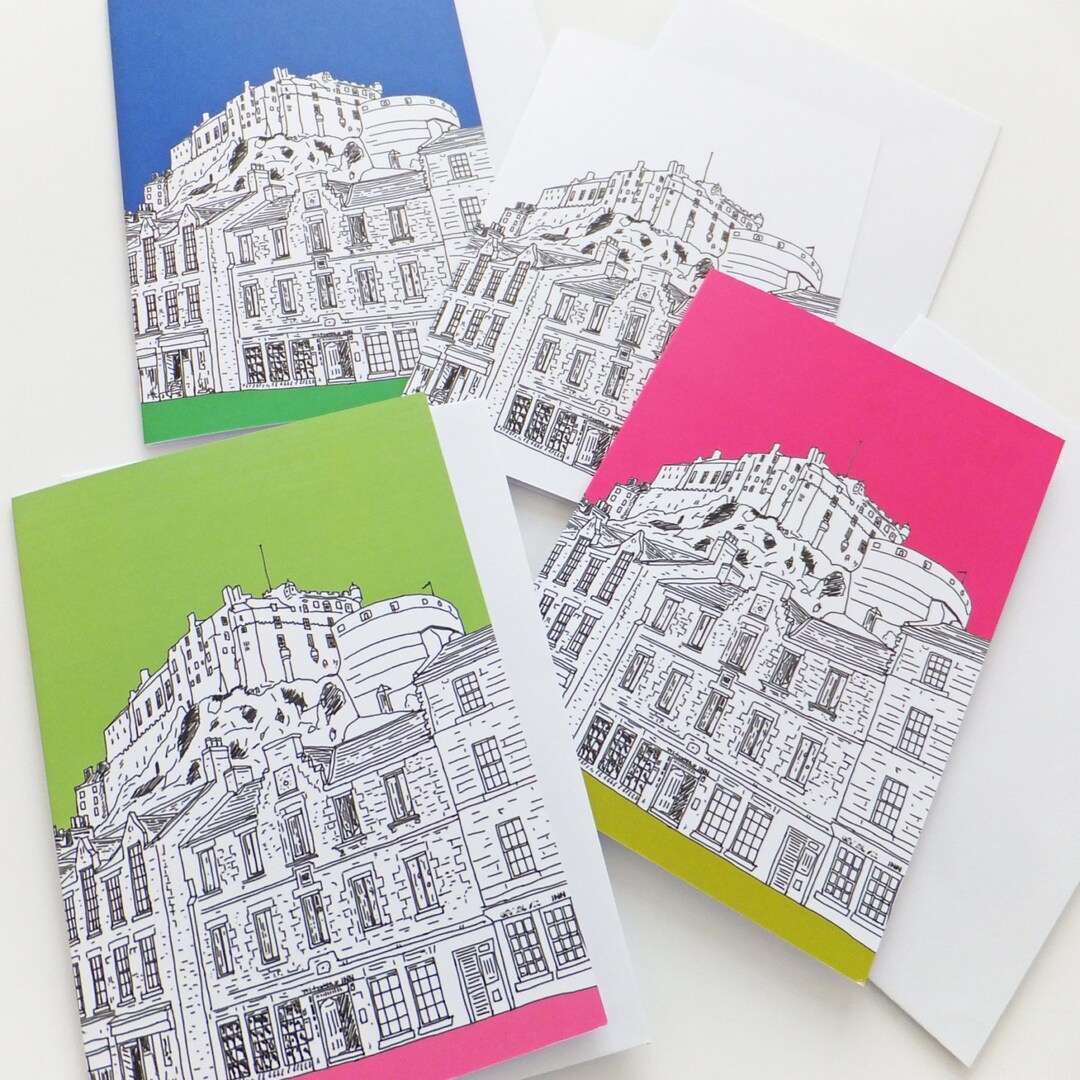 Edinburgh Card Blank Cards With Envelopes Edinburgh Castle Etsy UK