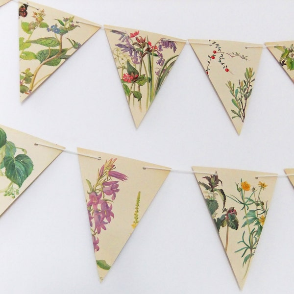 SPECIAL LISTING FOR S - Spring and Summer Paper Bunting, Flower banner, eco-friendly bunting