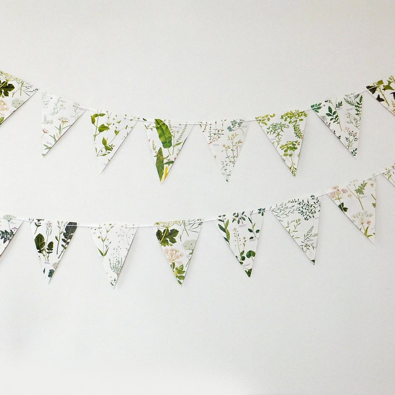 Heart garland Wedding Decor Bunting banner Botanical Wedding Bunting Paper bunting flags Backdrop Heart Banner Paper garland
