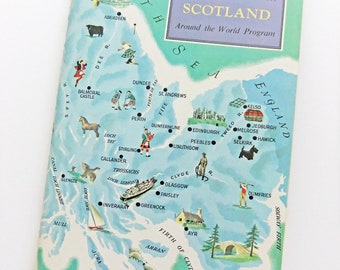 Vintage Books - Scotland Around the World Program (1968) - Vintage Book about Scotland - Scottish book