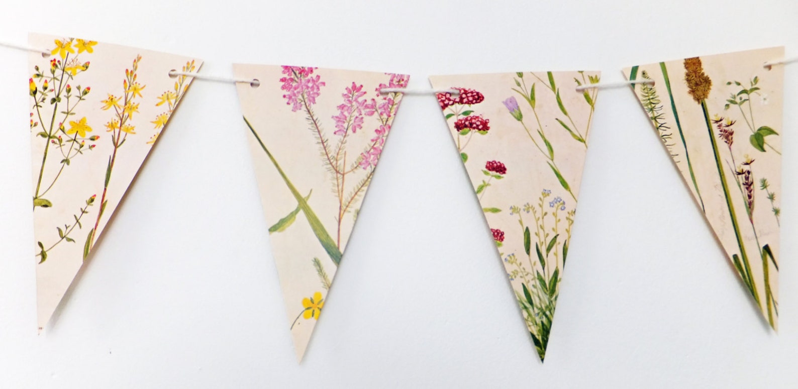 Bunting Banner Flower Bunting Victorian Garland Recycled Etsy