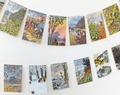 Winter Bunting, upcycled banner, vintage Ladybird Book - recycled garland