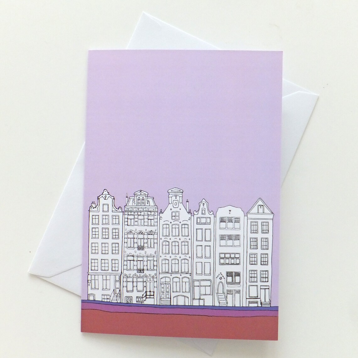 Set of 4 Amsterdam Cards Blank Cards with envelopes Pastel Etsy