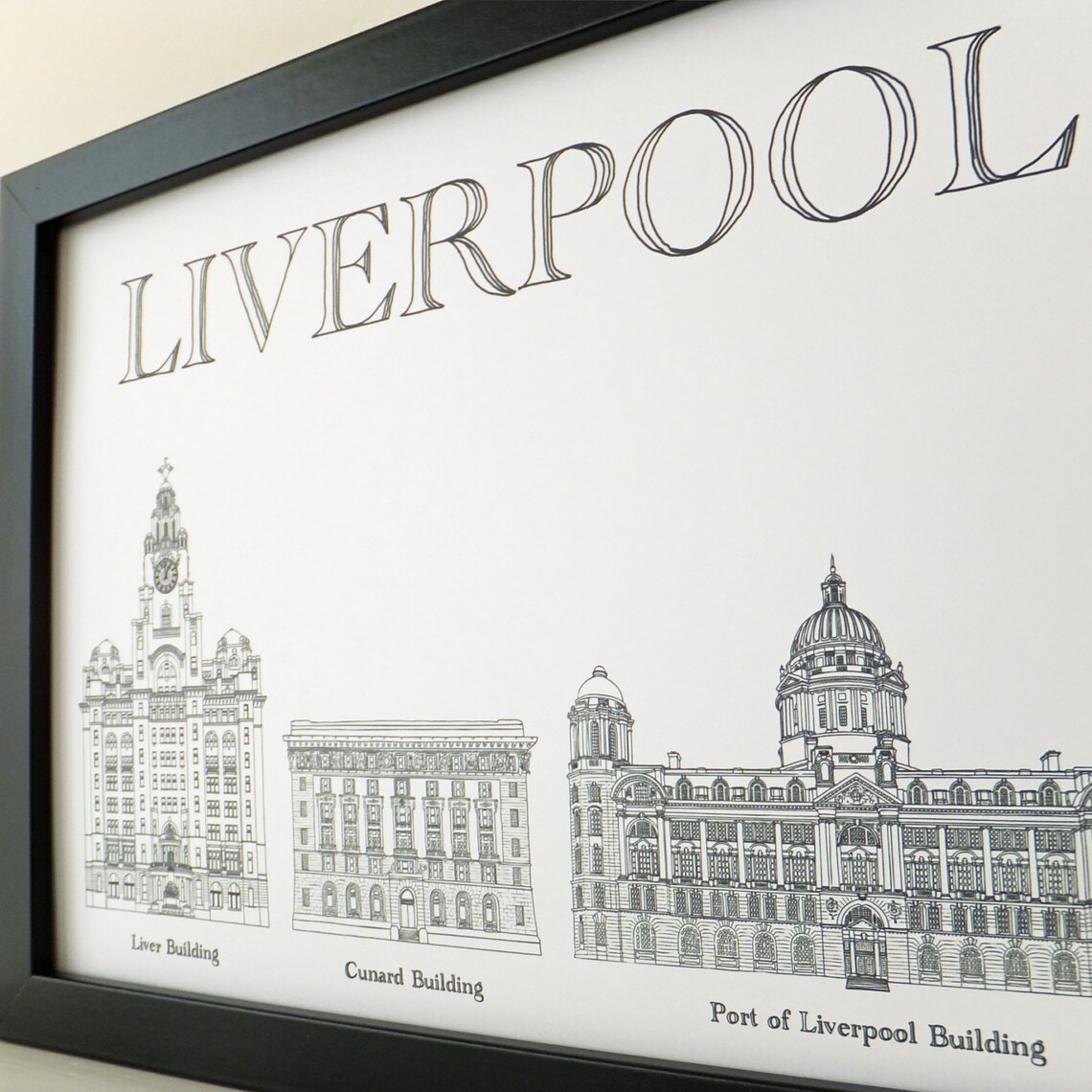 Liverpool Print Liver Building Liverpool art print Cunard Etsy