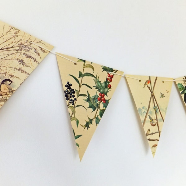 Christmas decorations, Sustainable Holiday Garland, Holiday decor, Christmas bunting banner, Paper Bunting, eco Christmas, holidays