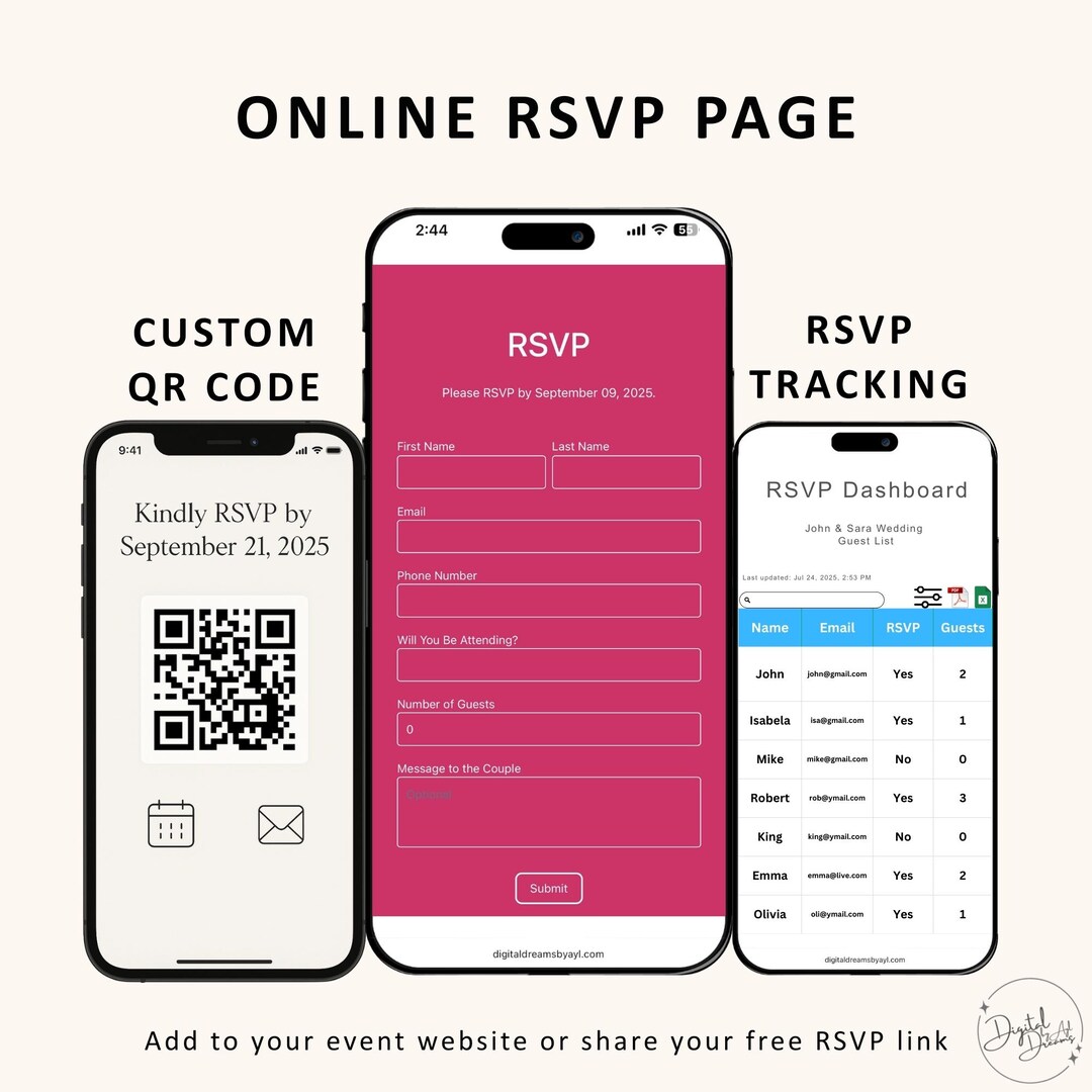 Paperless Code Digital RSVP With QR Code: Easy Guest Tracking & Paperless Invites - Etsy