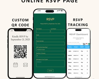 Custom Digital RSVP: QR Code, Paperless Guest List