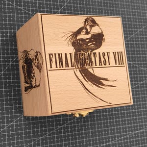 Final Fantasy VIII FF8 Wooden Music Box Electronic Echargeable USB Sound Mechanism , Unique Commemorative Collection Gift