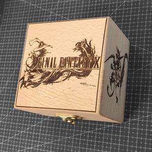 Final Fantasy X FF10 Wooden Music Box Electronic Echargeable USB Sound Mechanism , Unique Commemorative Collection Gift