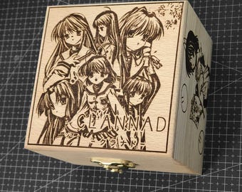 CLANNAD Wooden Music Box Electronic Exchargeable USB Sound Mechanism , Unique Commemorative Collection Gift