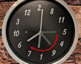 Alphabetical Wall Clock, Quirky Scrambled Numbers, USB Powered Timepiece