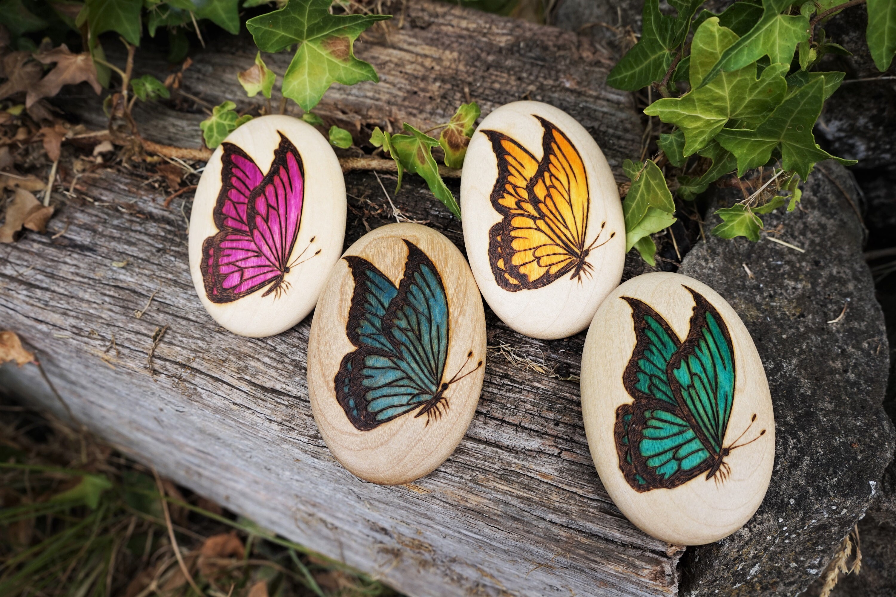 Handmade Butterfly good luck charm in blues and greens Etsy