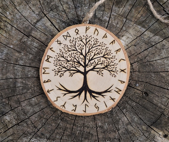 Yggdrasil Tree of Life Pyrography, Odin Norse Sacred Tree Art - Etsy