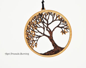 Tree of life wooden tree hanging suncatcher