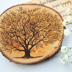 Pyrography tree wall hanging, made to order making each one unique