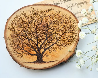 Pyrography tree wall hanging, made to order making each one unique