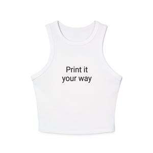 Customizable Women&#39;s Micro Rib Racer Tank Top - Perfect for Summer, Beach Days, Fitness, Gifts, Print Your Way