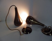 Pair Vintage MCM Teardrop Pendant Lights Paavo Tynell