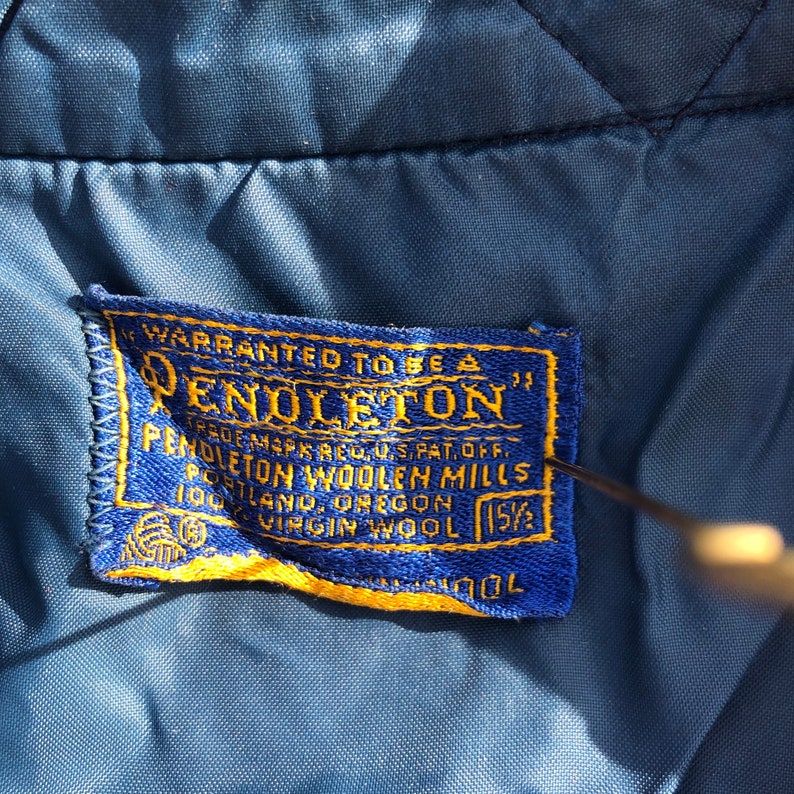 Vintage 1950s Pendleton Wool Shirt Jacket Red Blue Shirt Jac Size 42 Chest image 7