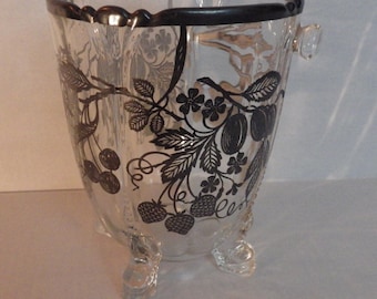 Gorgeous 1920s Crystal and Sterling Silver floral footed vase wedding decor
