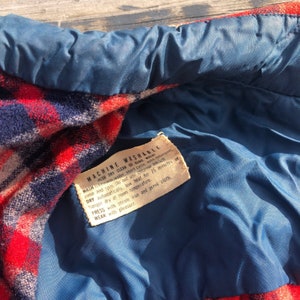 Vintage 1950s Pendleton Wool Shirt Jacket Red Blue Shirt Jac Size 42 Chest image 6