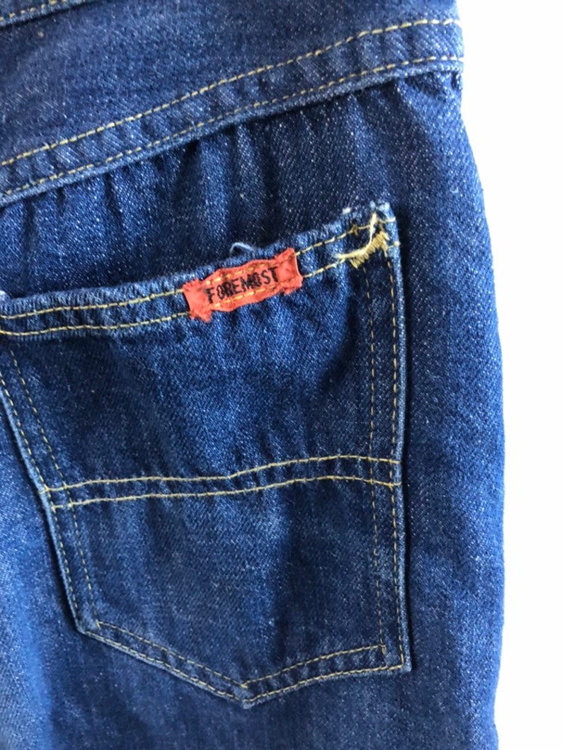 Vintage 1950s Selvedge Denim Womens Small Capri Shorts JC Penney Foremost Jeans Redline