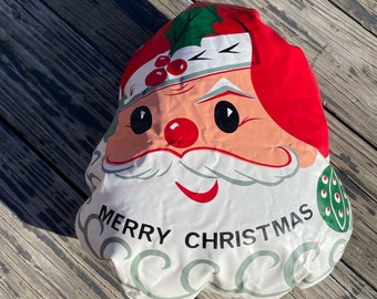 Vintage 1970s 15" Inflatable Christmas Smiling Santa Face MCM Dan Dee RARE