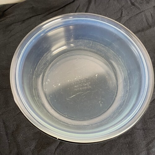 Fry Glass Foval Green shops Stripe Opalescent Pearl Casserole with lid Depression Glass 1920s 1930s