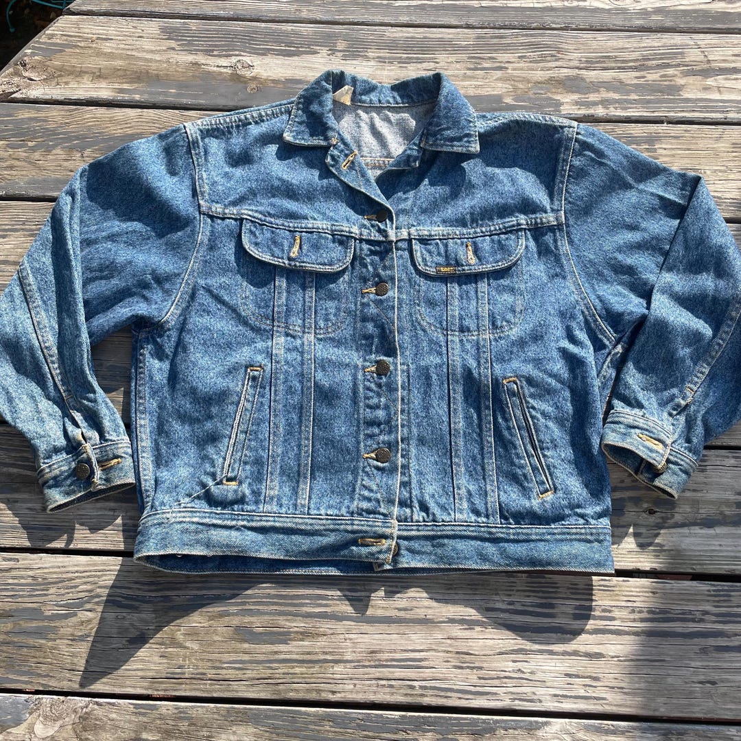 Vintage Lee Riders 101J Denim Jean Trucker Jacket Made in USA Mens