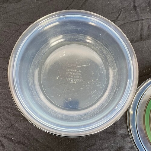 Fry Glass Foval Green shops Stripe Opalescent Pearl Casserole with lid Depression Glass 1920s 1930s